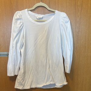 Tuckernuck Pomander Place White Long Sleeve Top - puff sleeve